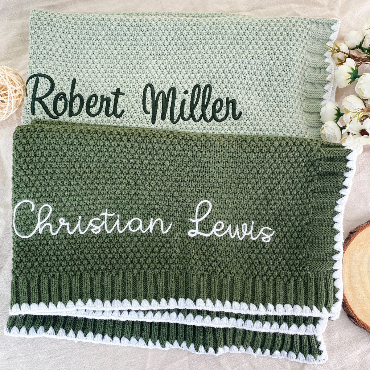 Baby blanket with name, embroidered blanket baby gift boy