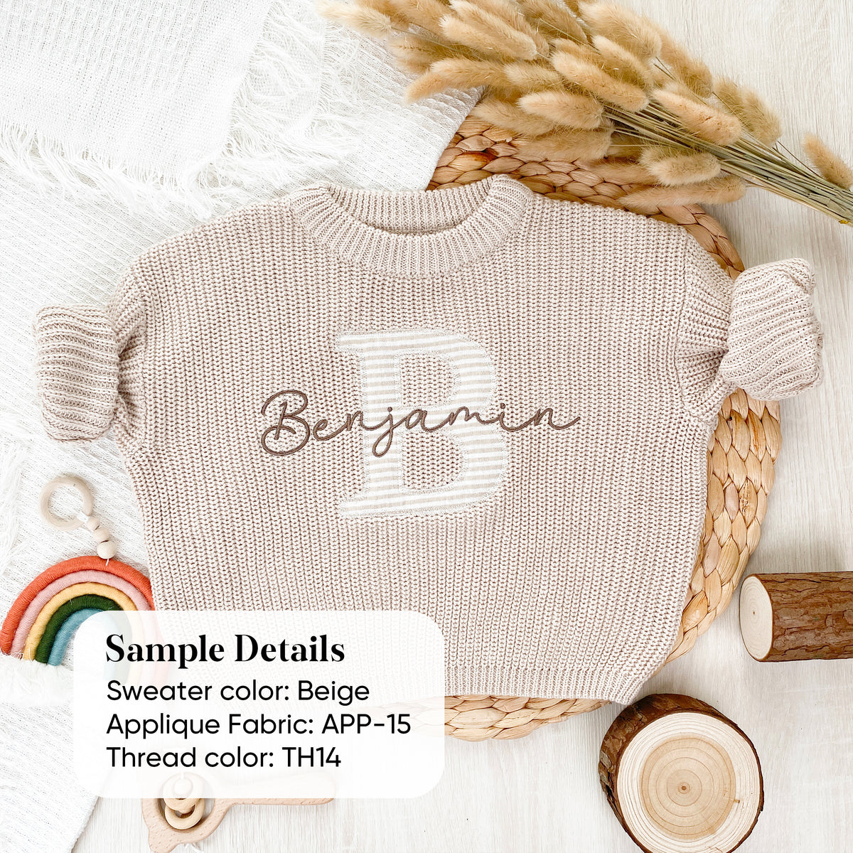 Baby sweaters with name applique monogram embroidered custom name sweaters - first birthday gifts