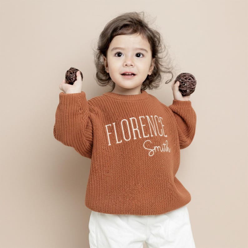 Newborn Sweater Custom Name with Embroidered Name - Baby Shower Gift