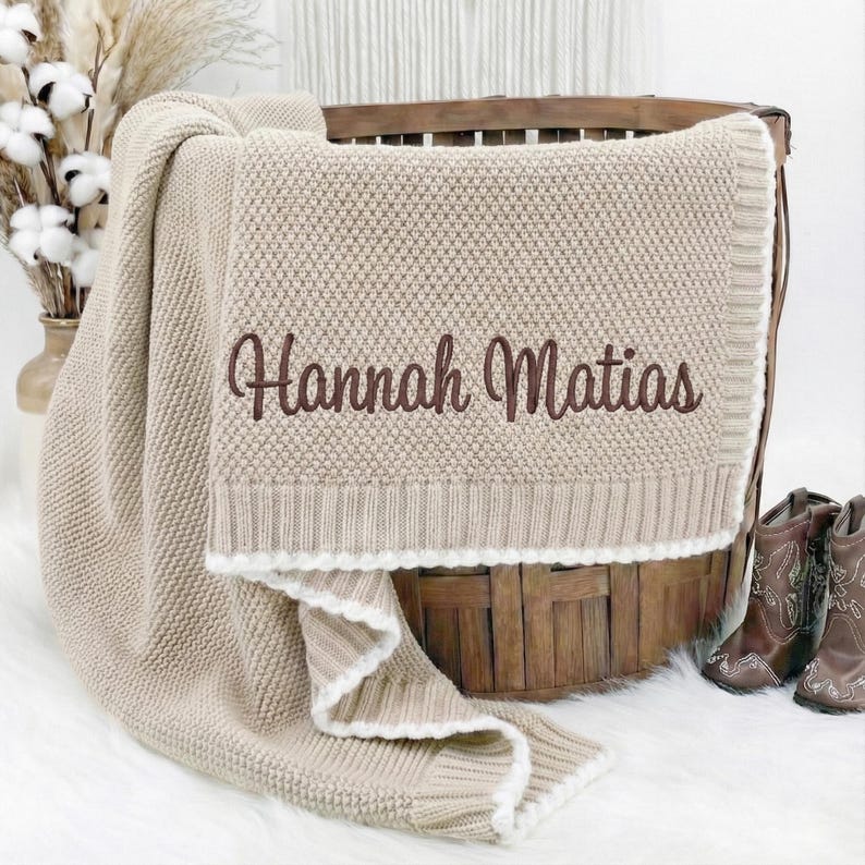 Custom baby blankets with embroidered name as baby gifts