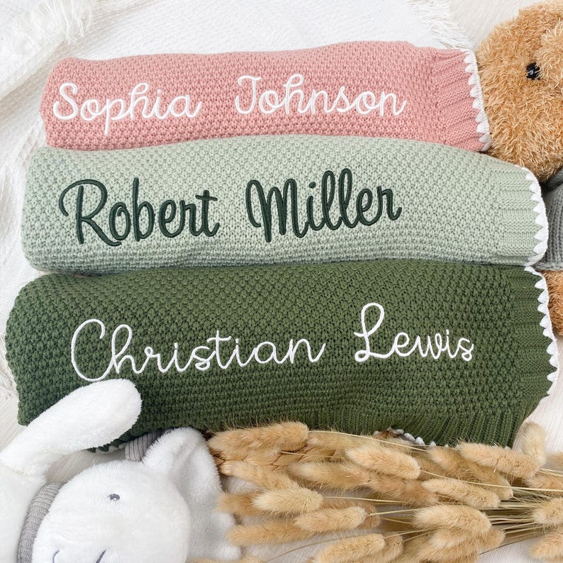 Custom newborn blanket for baby shower gifts keepsake