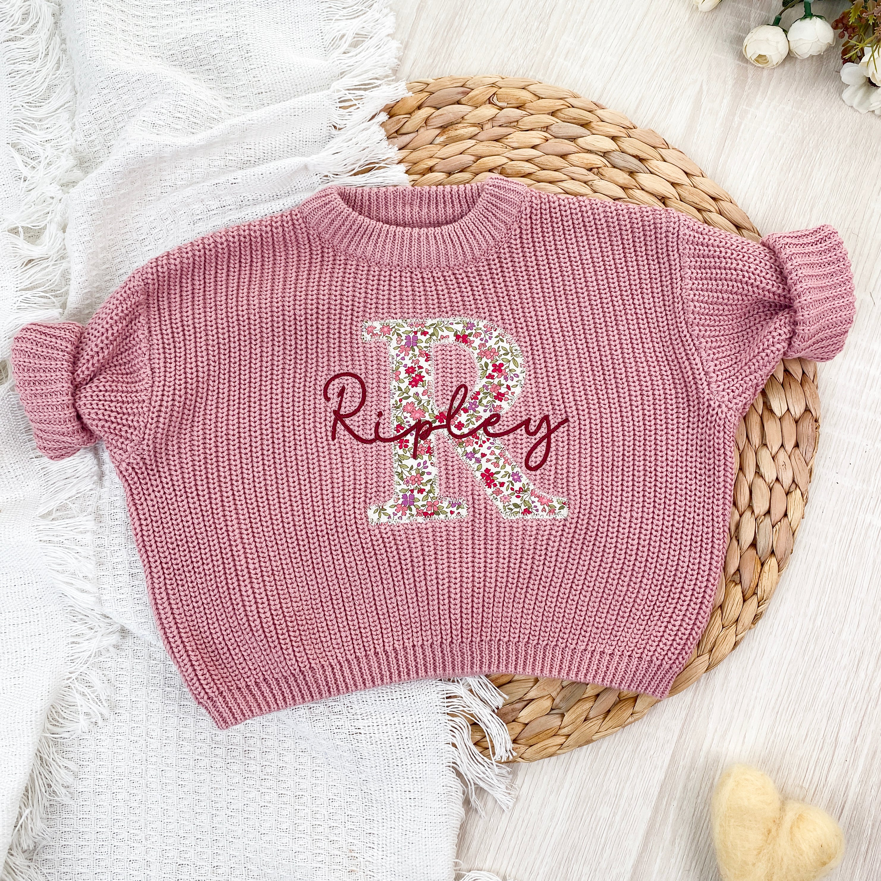 Applique Embroidered Custom Name Sweaters - Birthday Gift for Kids