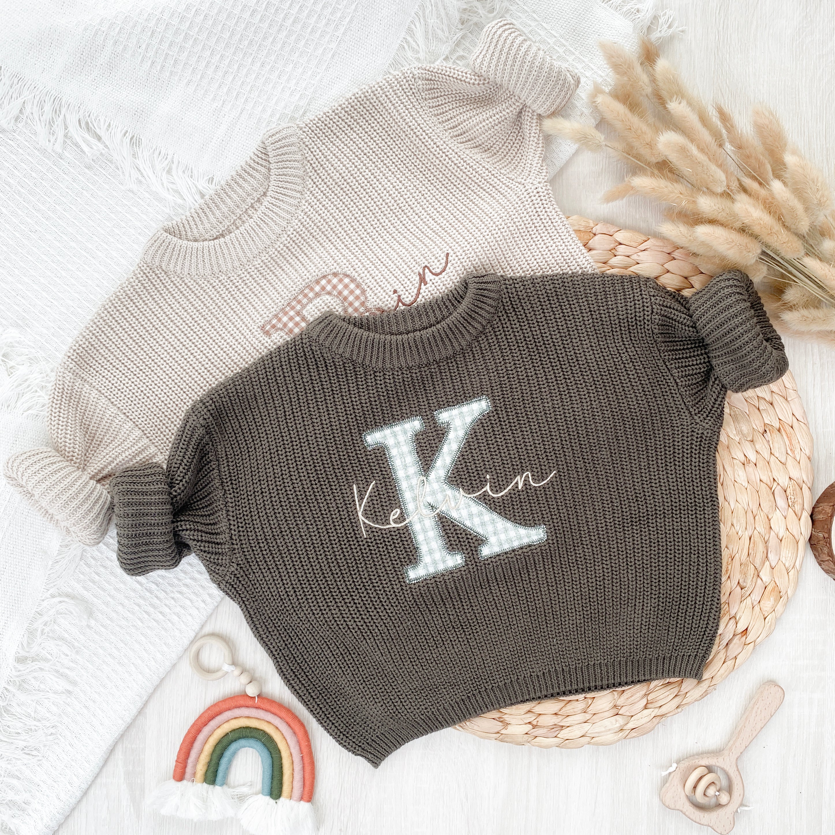 Applique Embroidered Custom Name  Sweaters Baby Gift