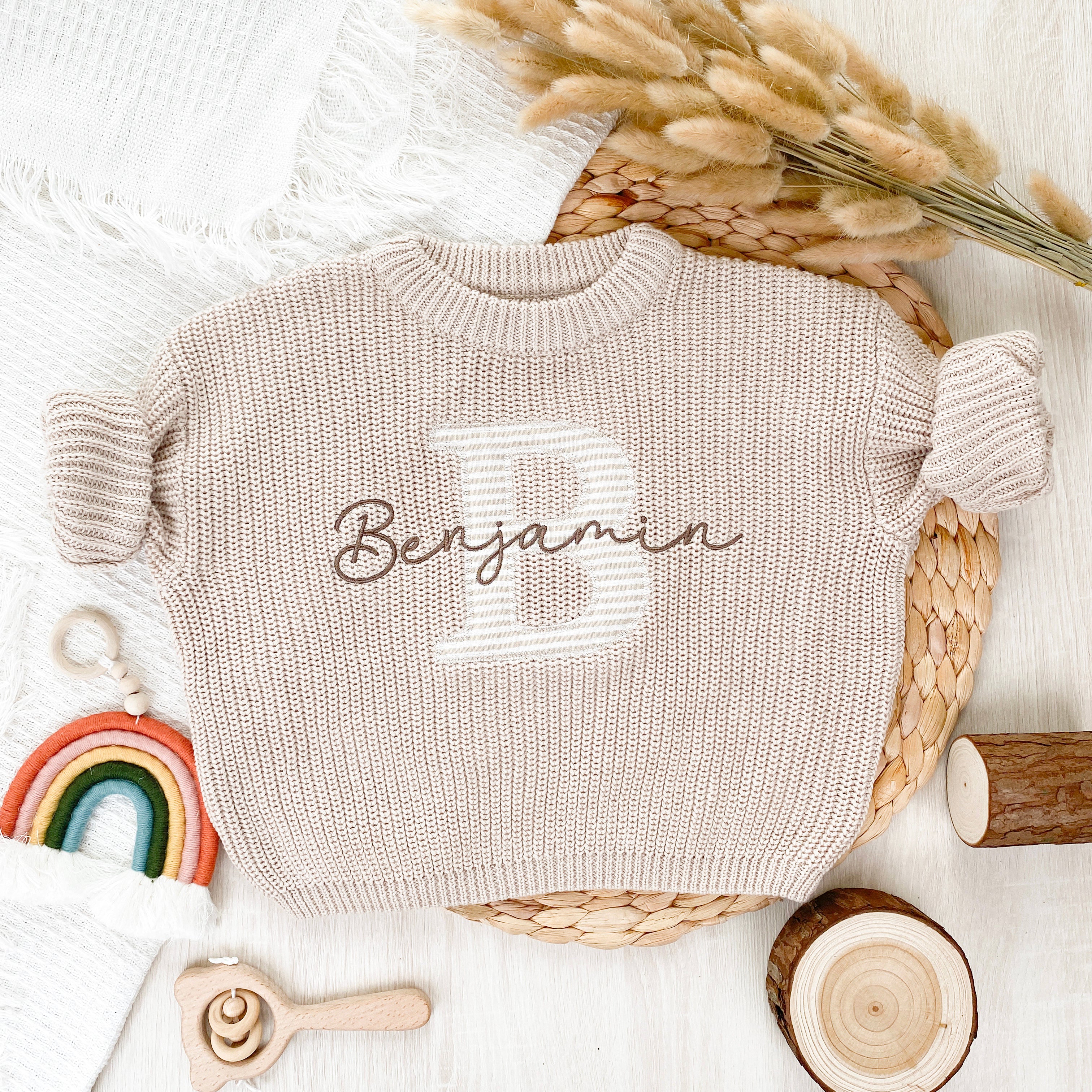 Applique Embroidered Custom Name  Sweaters - First Birthday Gifts