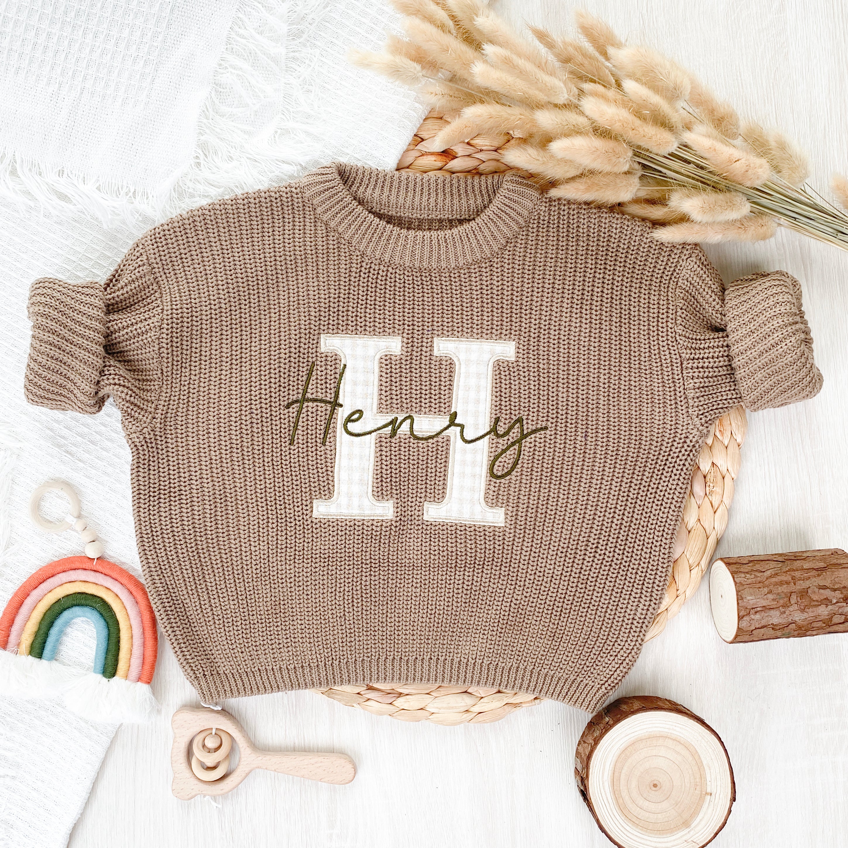 Applique Embroidered Custom Name Sweaters Baby Gifts