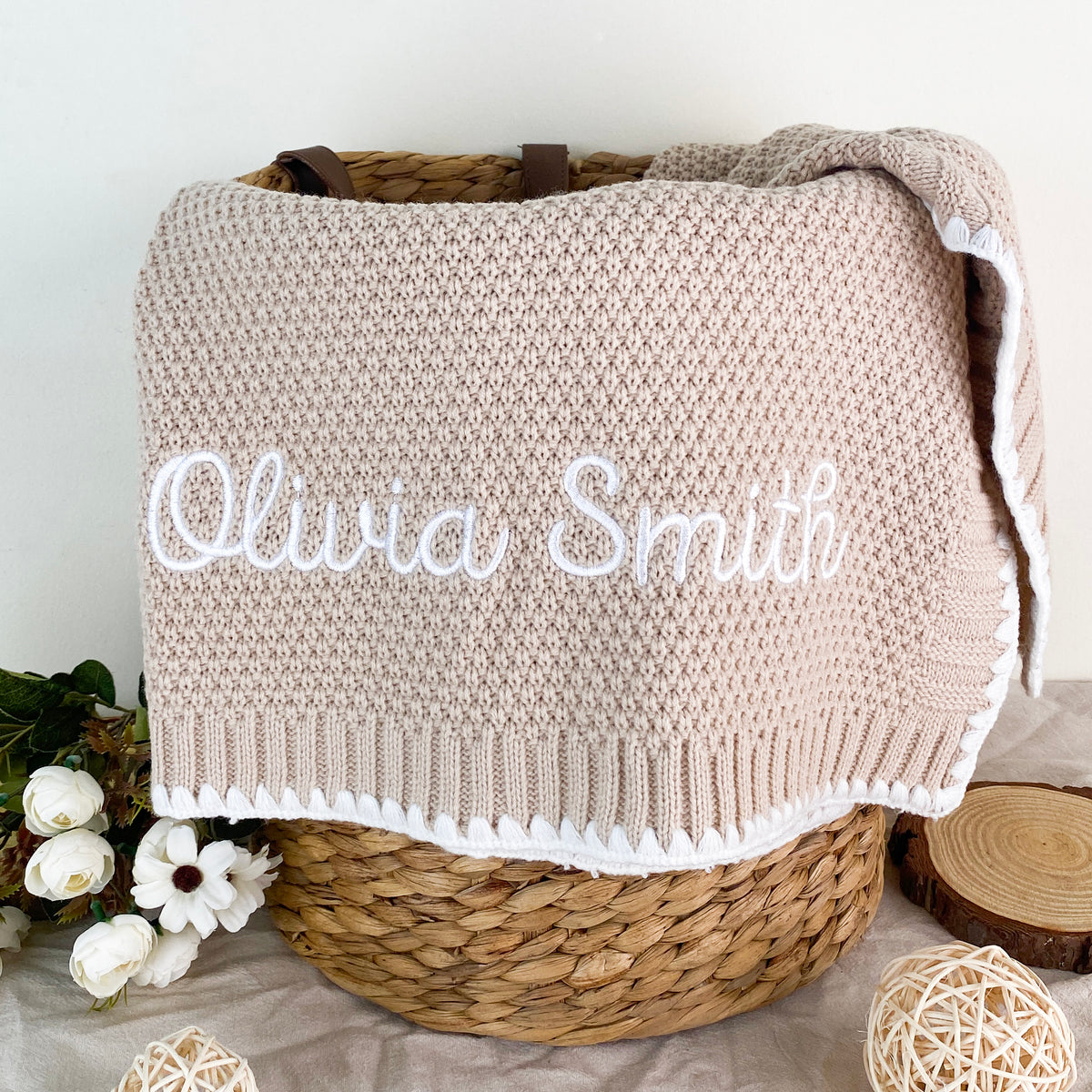 Custom baby blanket with name, baby keepsakes