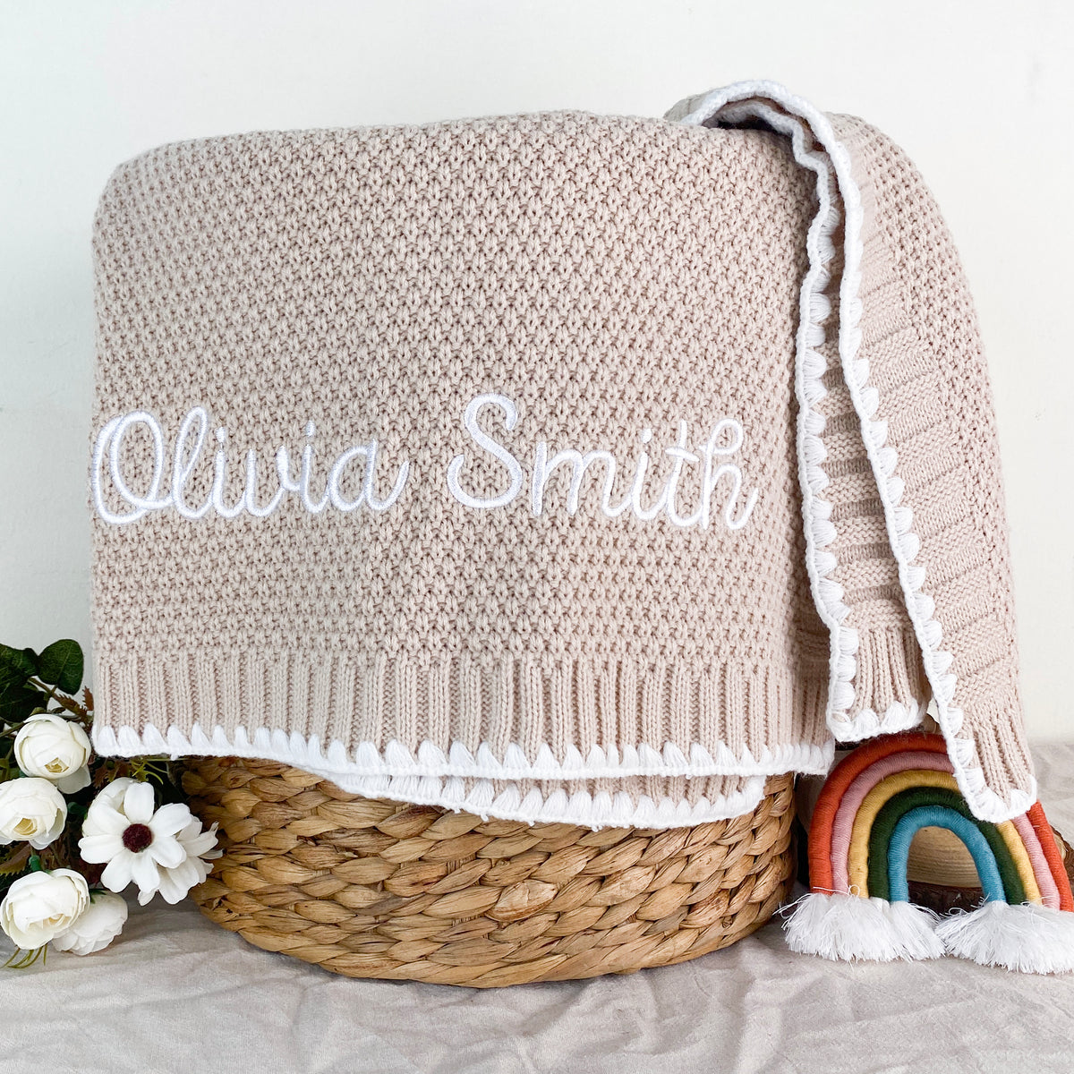 Baby shower gift personalized baby blanket, embroidered blankets as baby shower gift