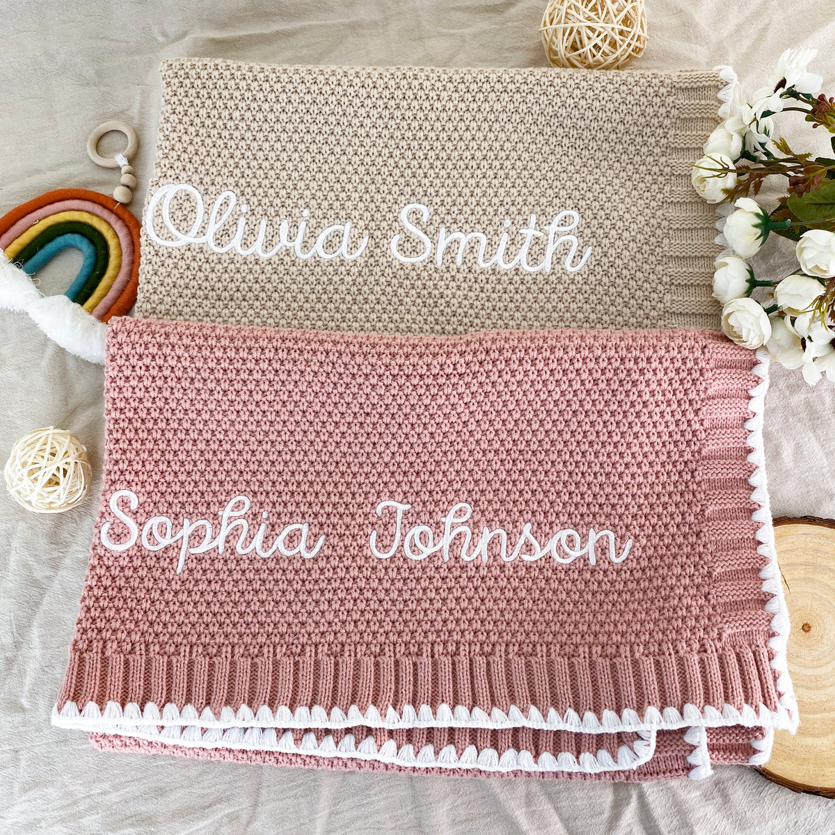 Baby shower gift personalized baby blanket, embroidered blankets as baby shower gift