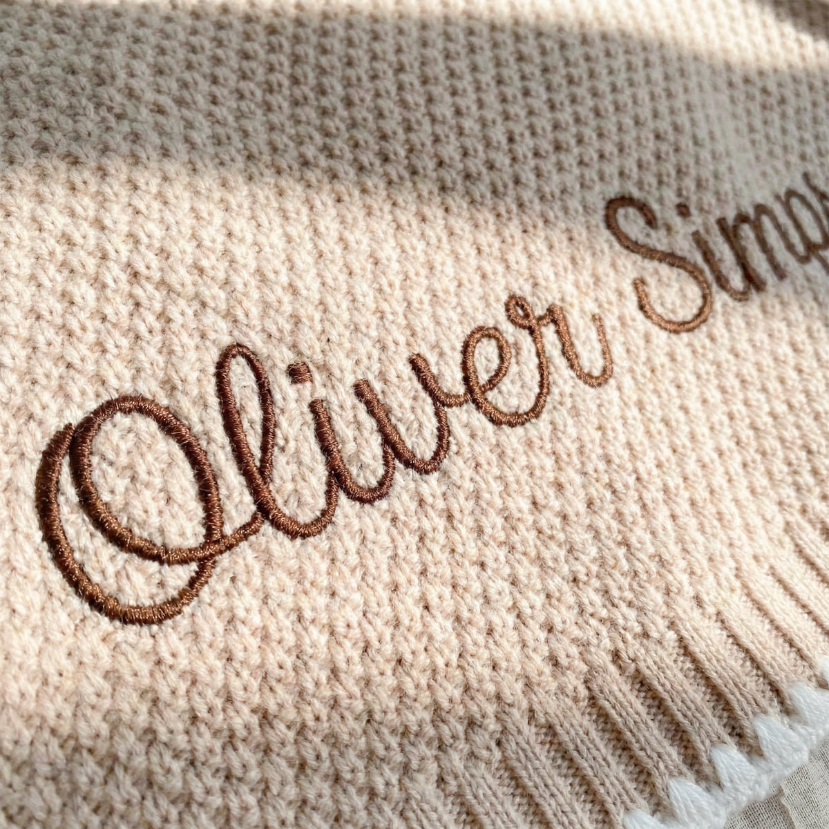 Embroidered baby name blanket, new baby gift, baby milestone, baby shower gift