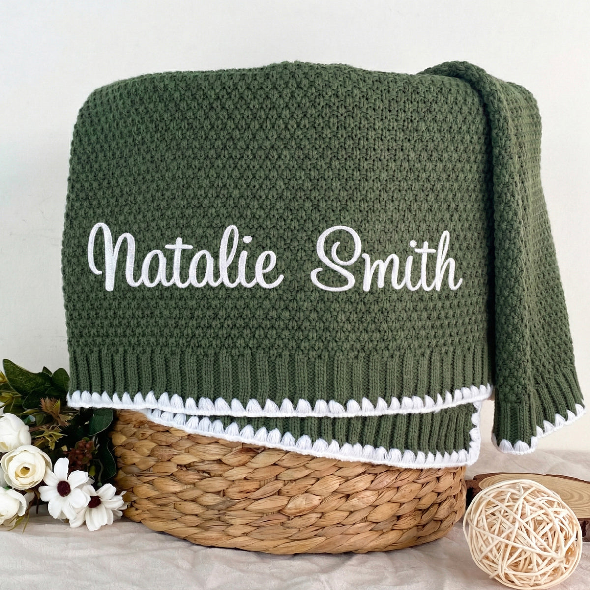 Baby name blanket, embroidered custom baby gift, baby keepsakes