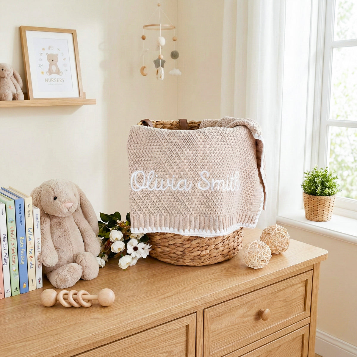 Custom baby blanket with name, baby keepsakes