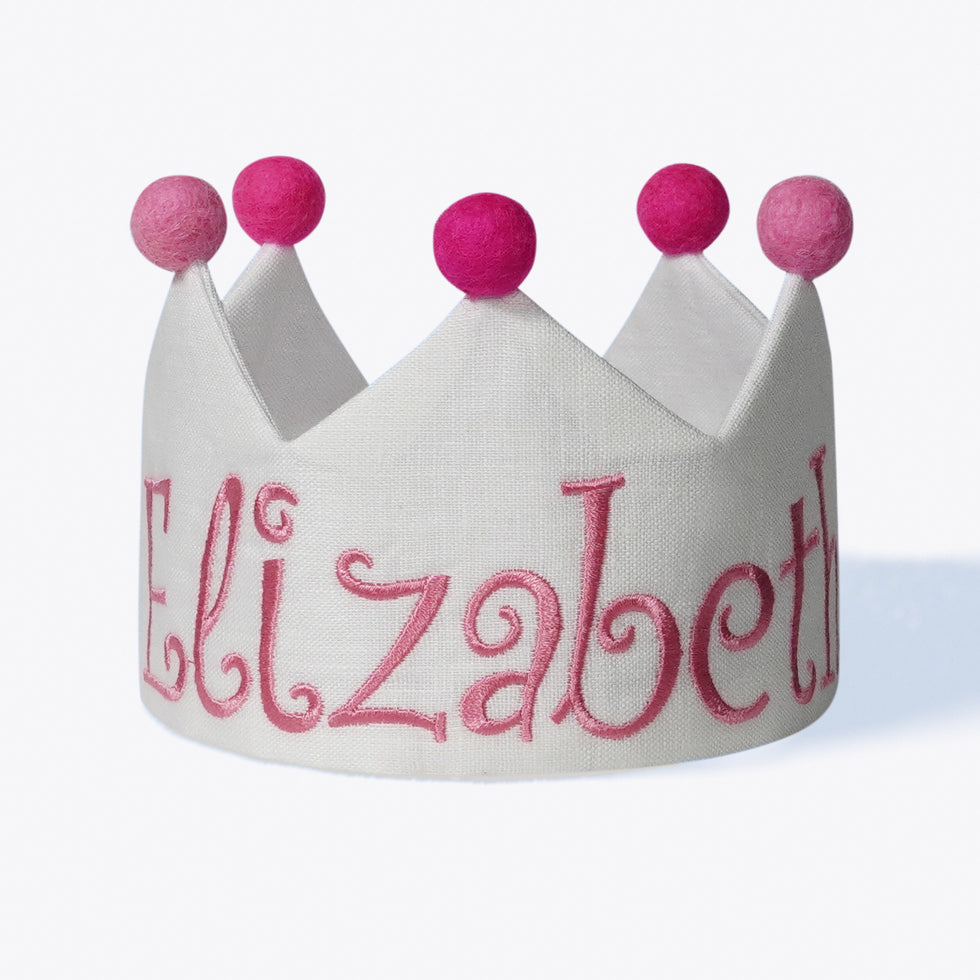 Embroidered custom name first birthday crown fairy first birthday