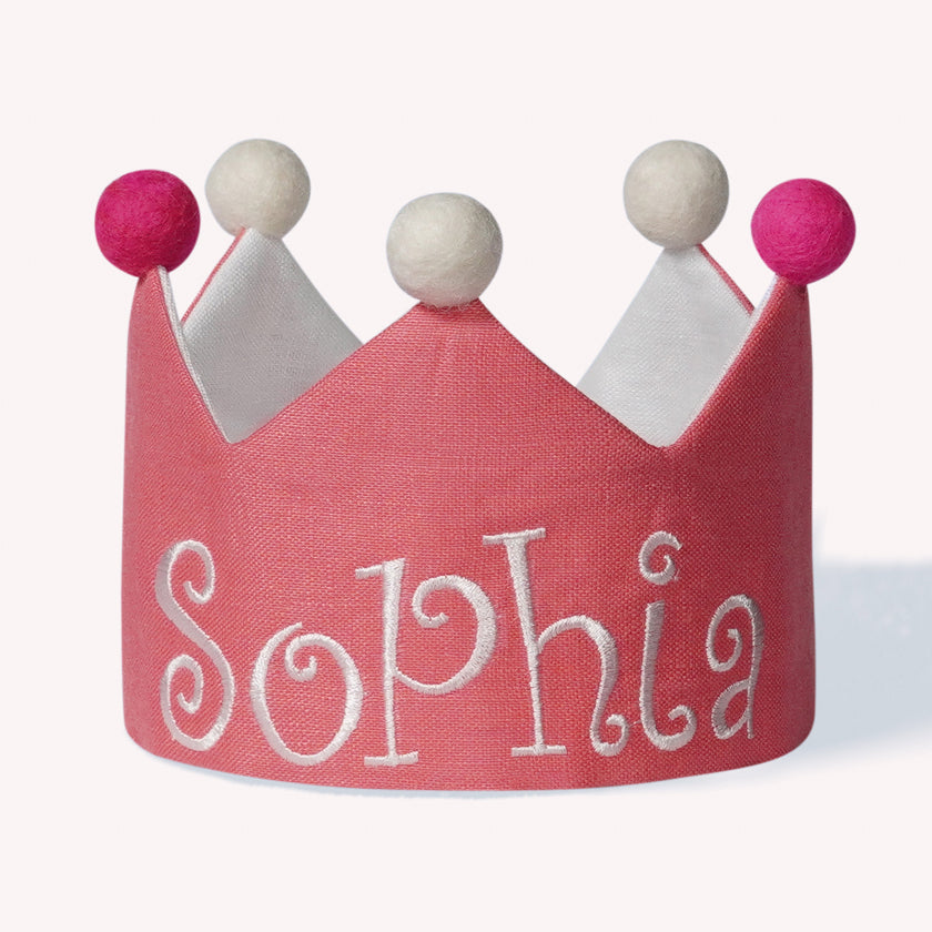 Embroidered custom name first birthday crown fairy first birthday