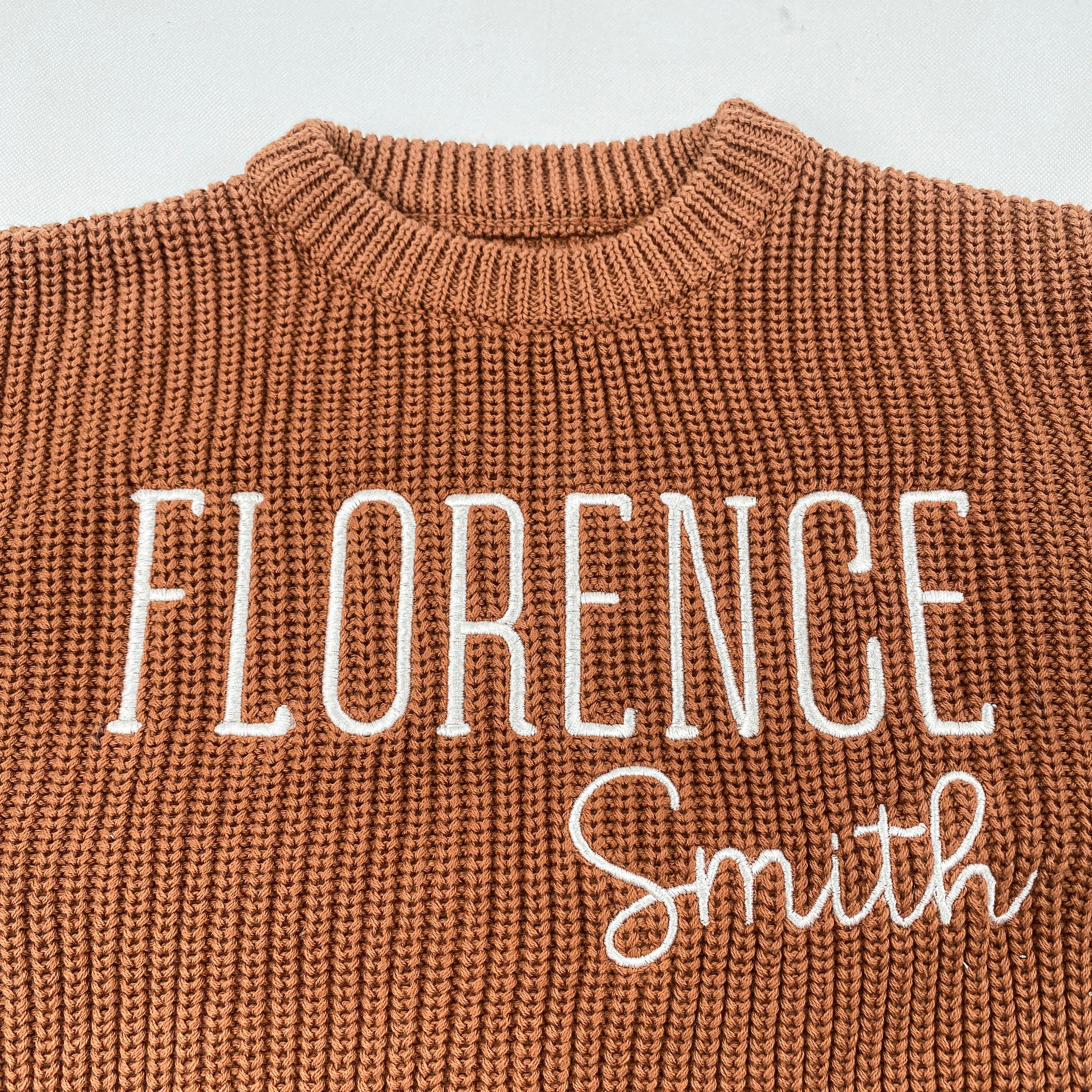 Custom Name Baby Sweater – First Birthday Handmade Gift