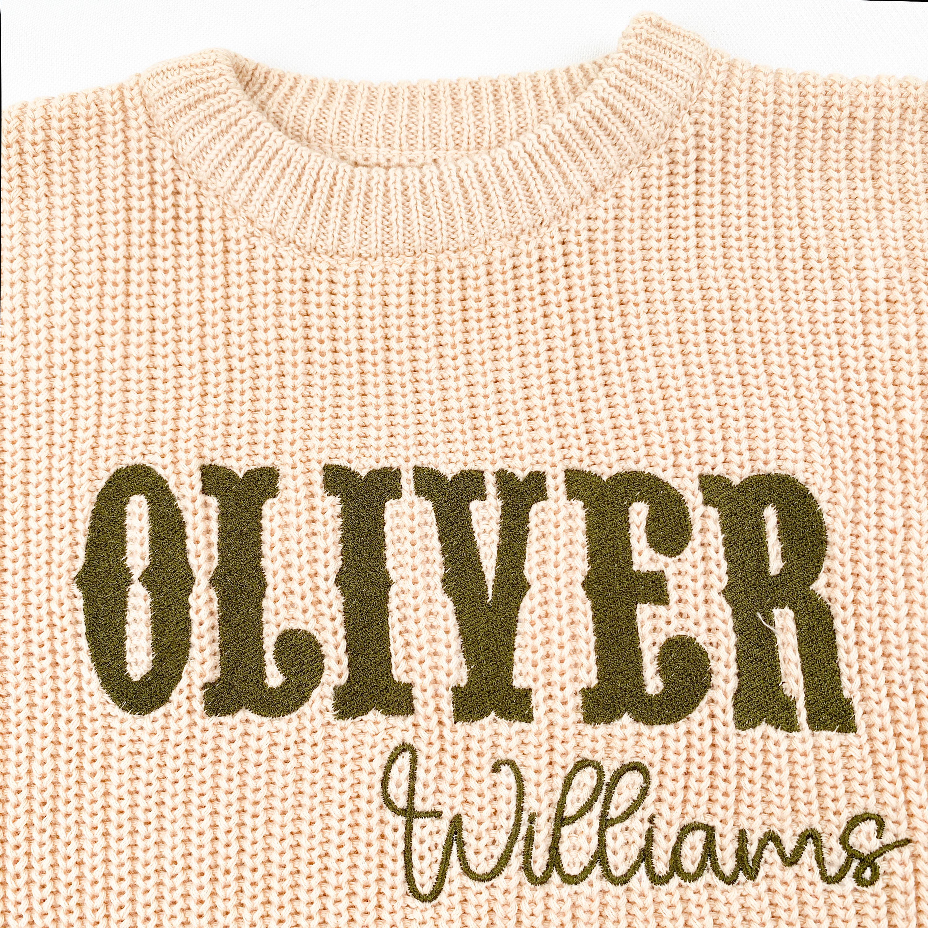 Embroidered Name Sweater – First Birthday Handmade Gift