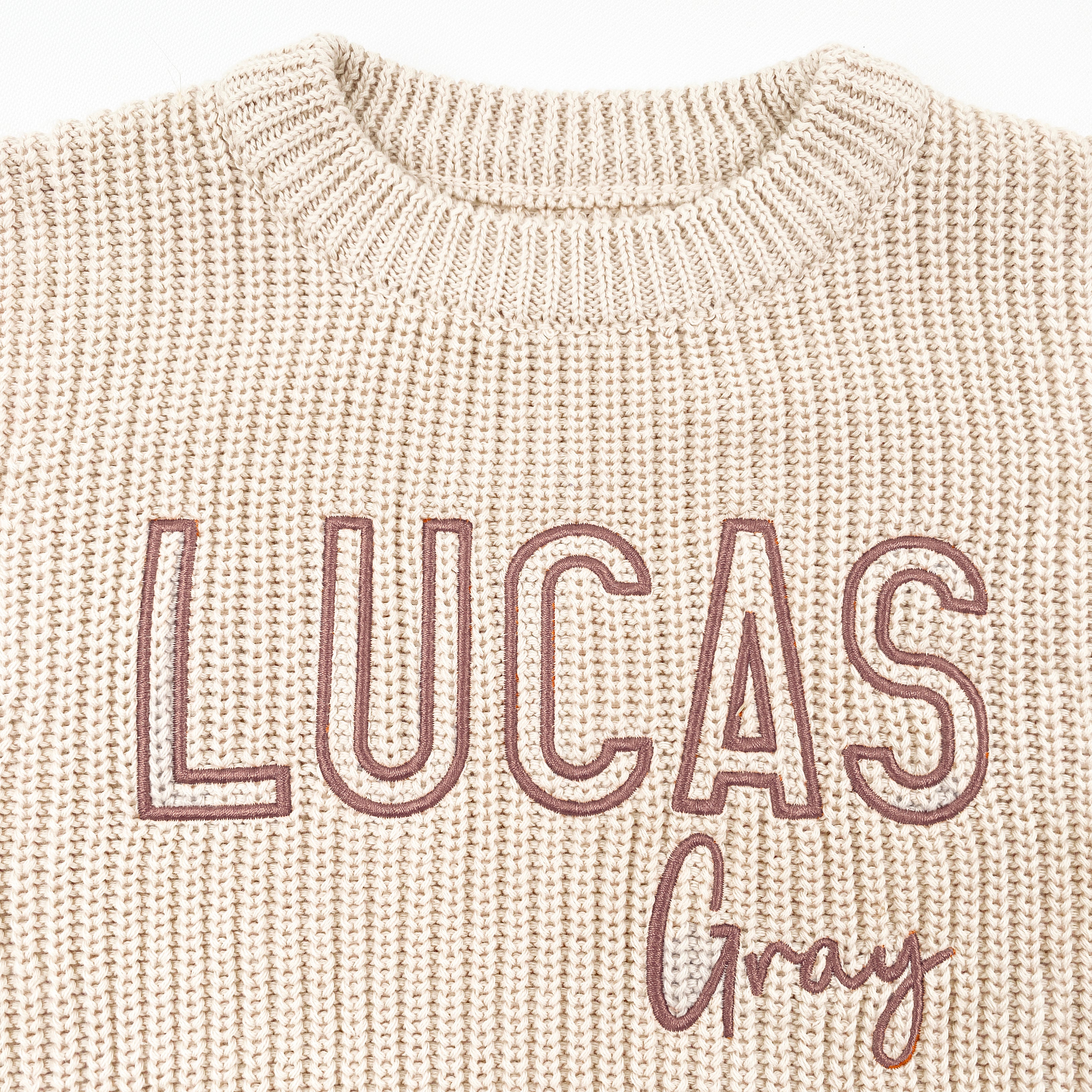 Embroidered Name Sweater Handmade Baby Gifts