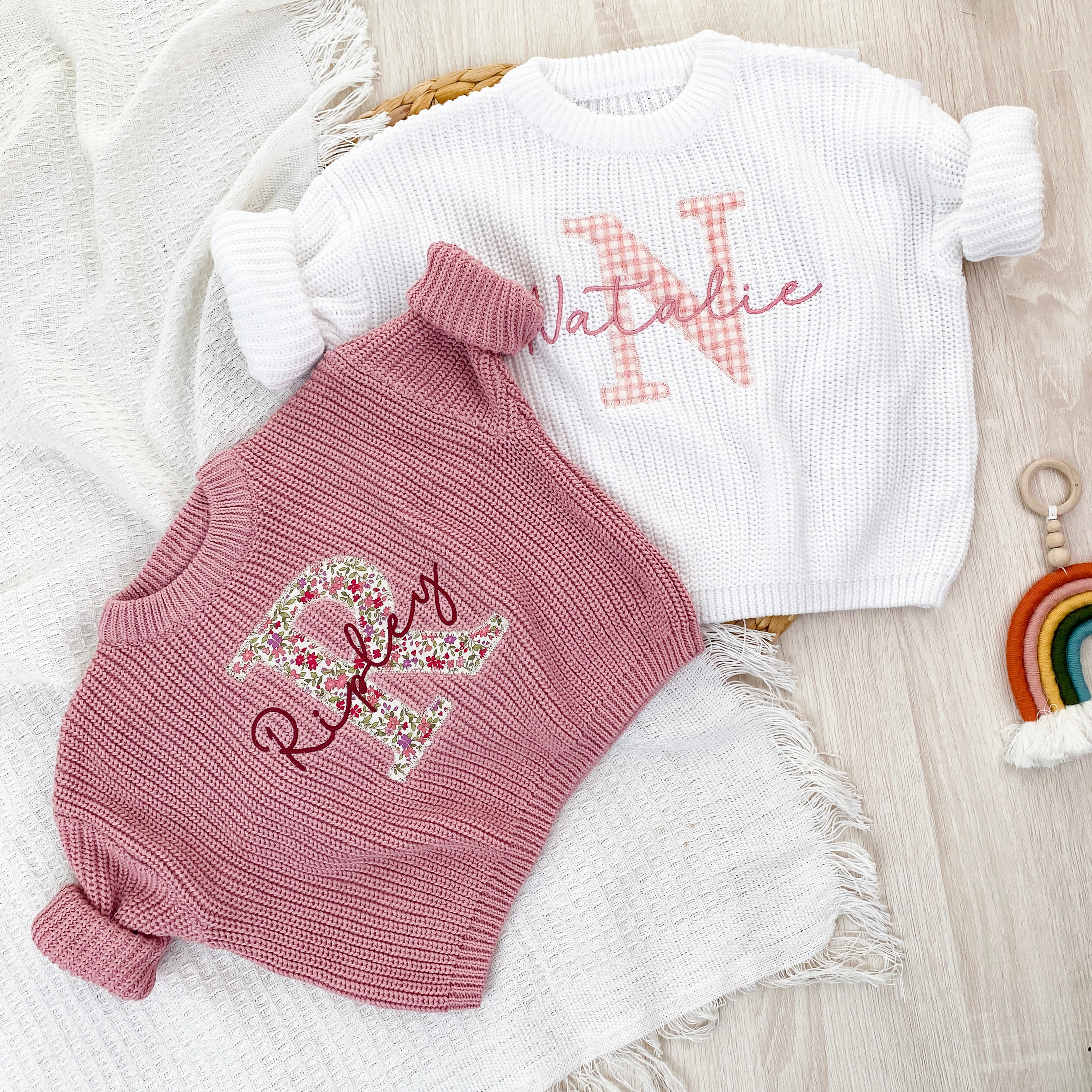 Applique Embroidered Custom Name  Sweaters Keepsake Gift