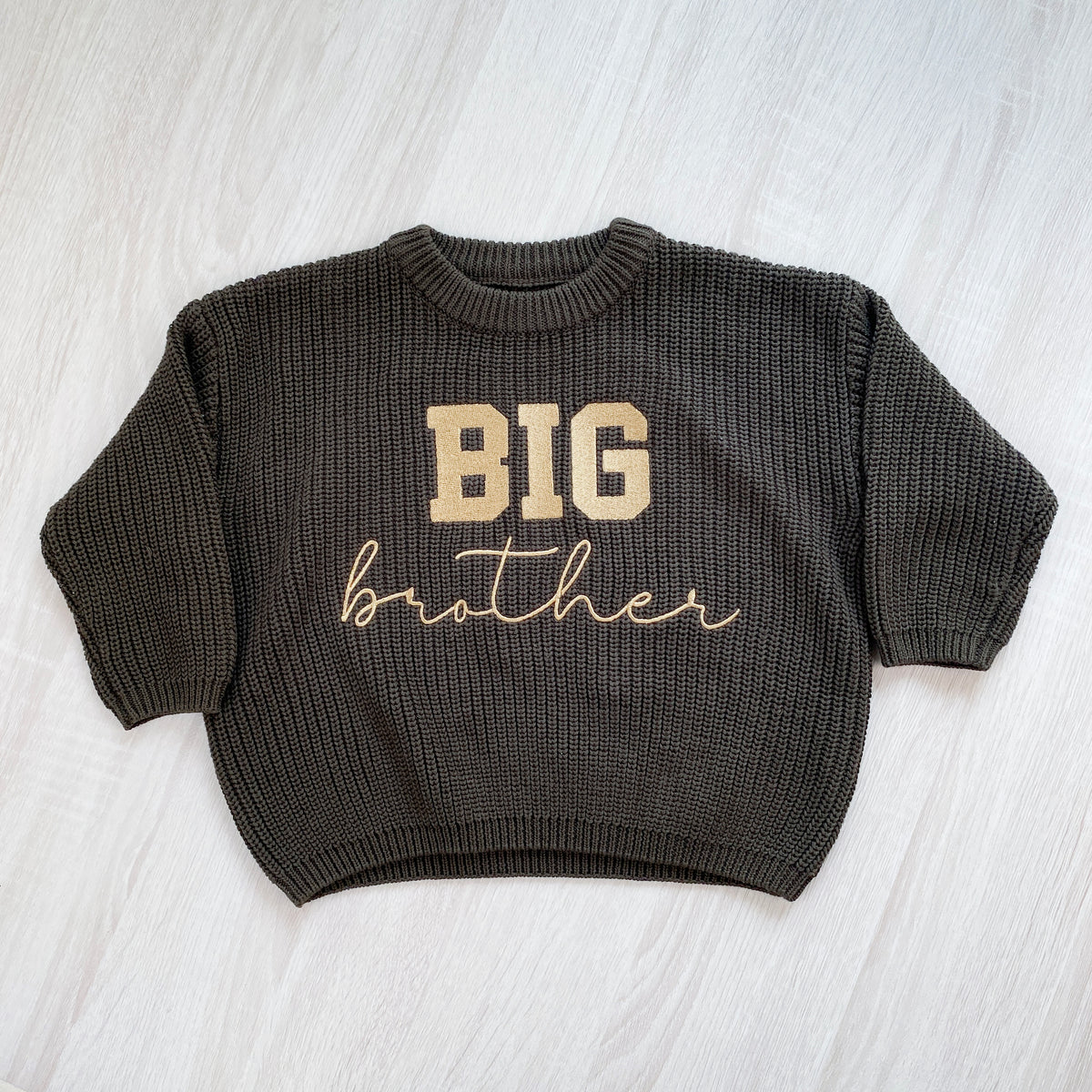 Big Brother Embroidered Custom Chunky Knit Baby Sweaters