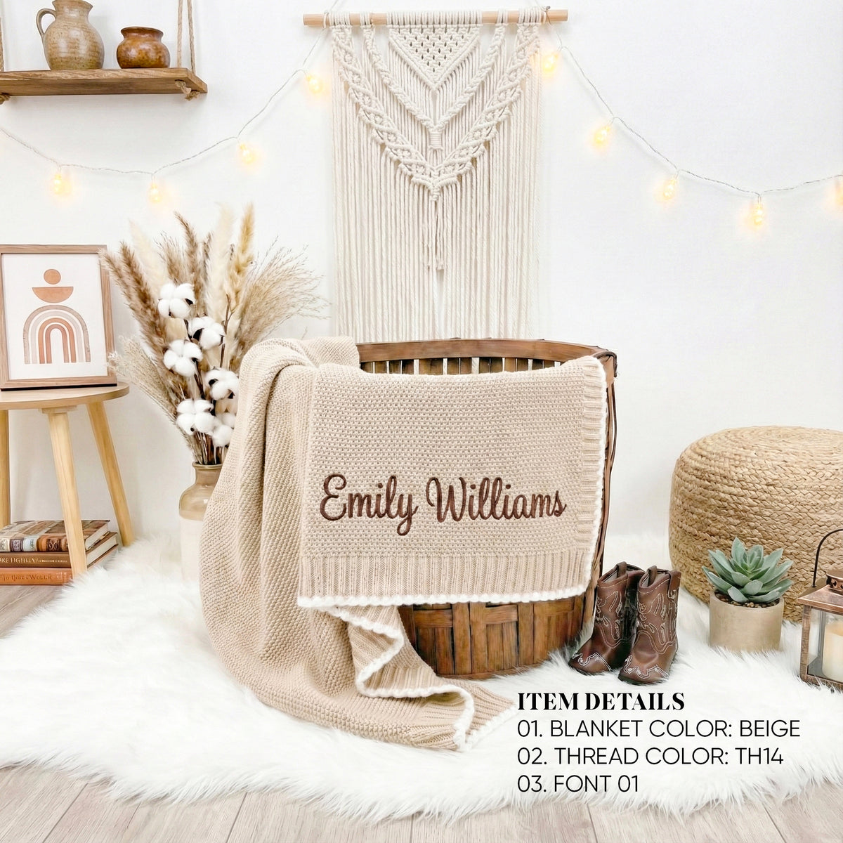 Custom name blanket baby gifts