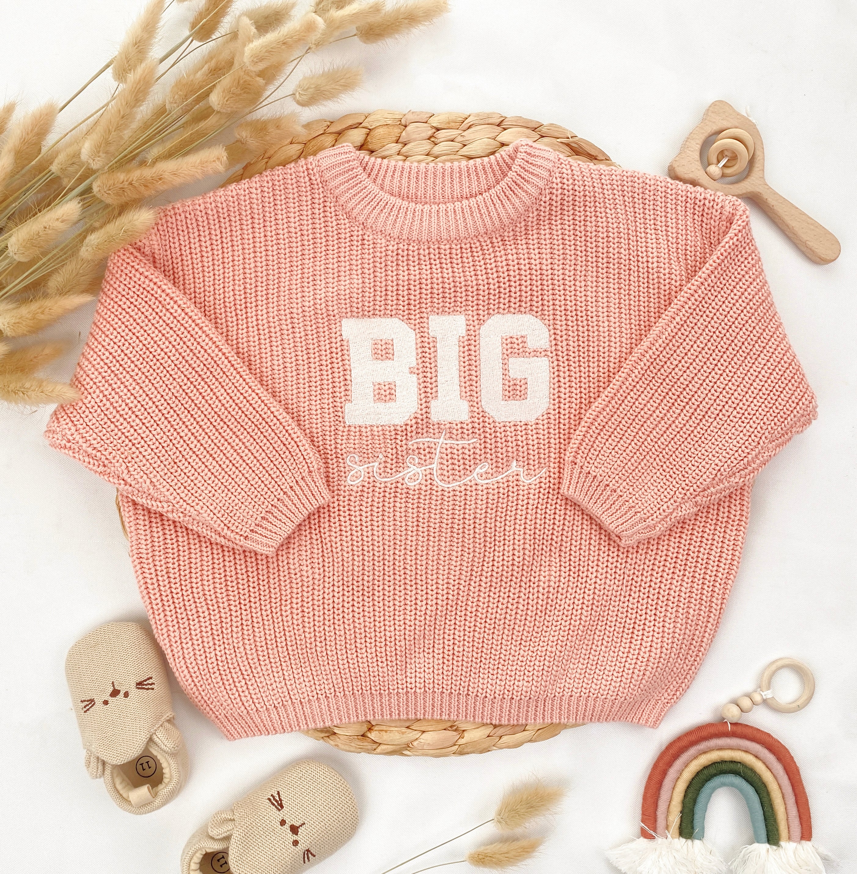 Custom Embroidered Sweater Big Sister Announcement Gift