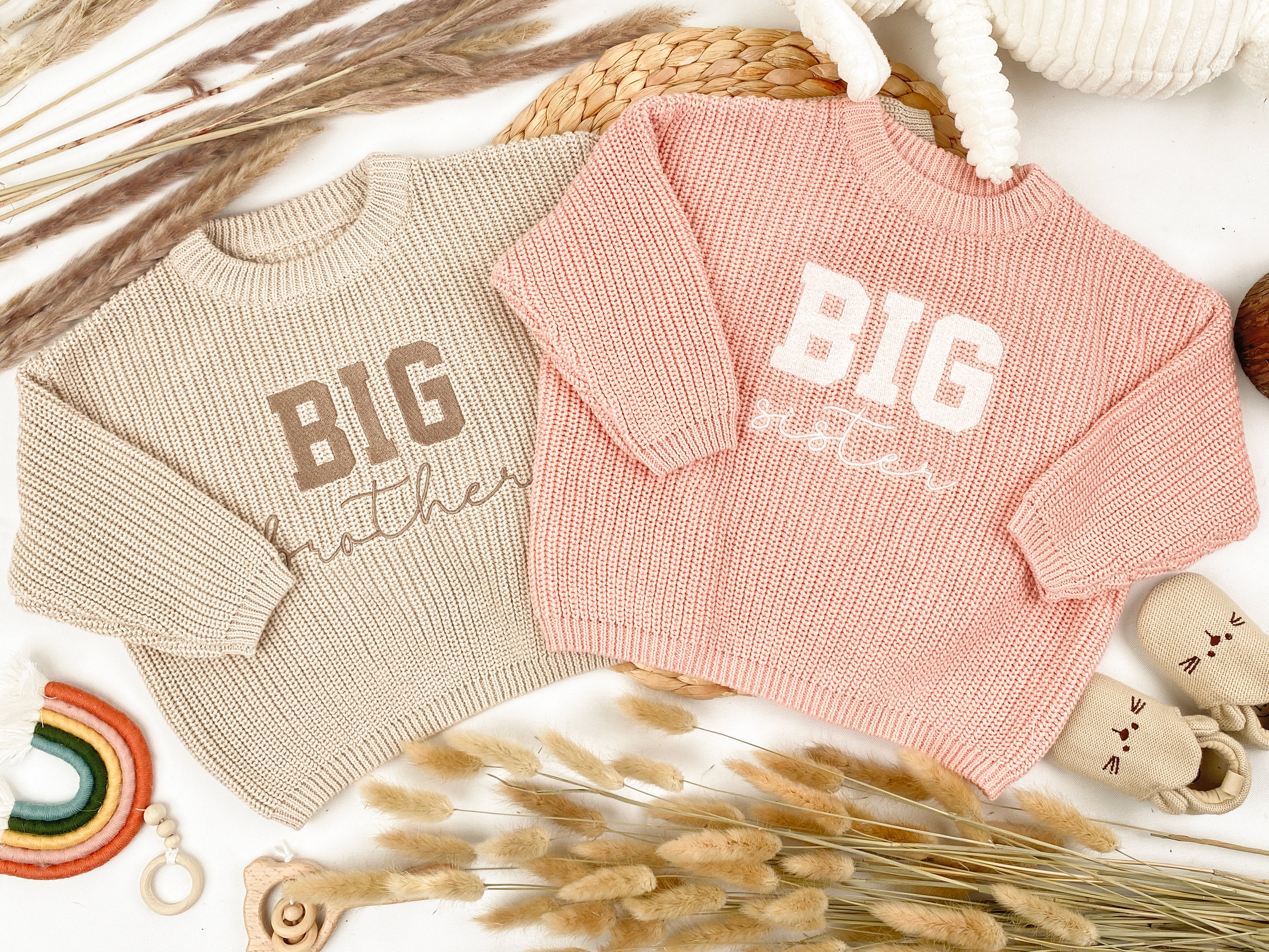 Embroidered Big Brother Big Sister Announcement Gift