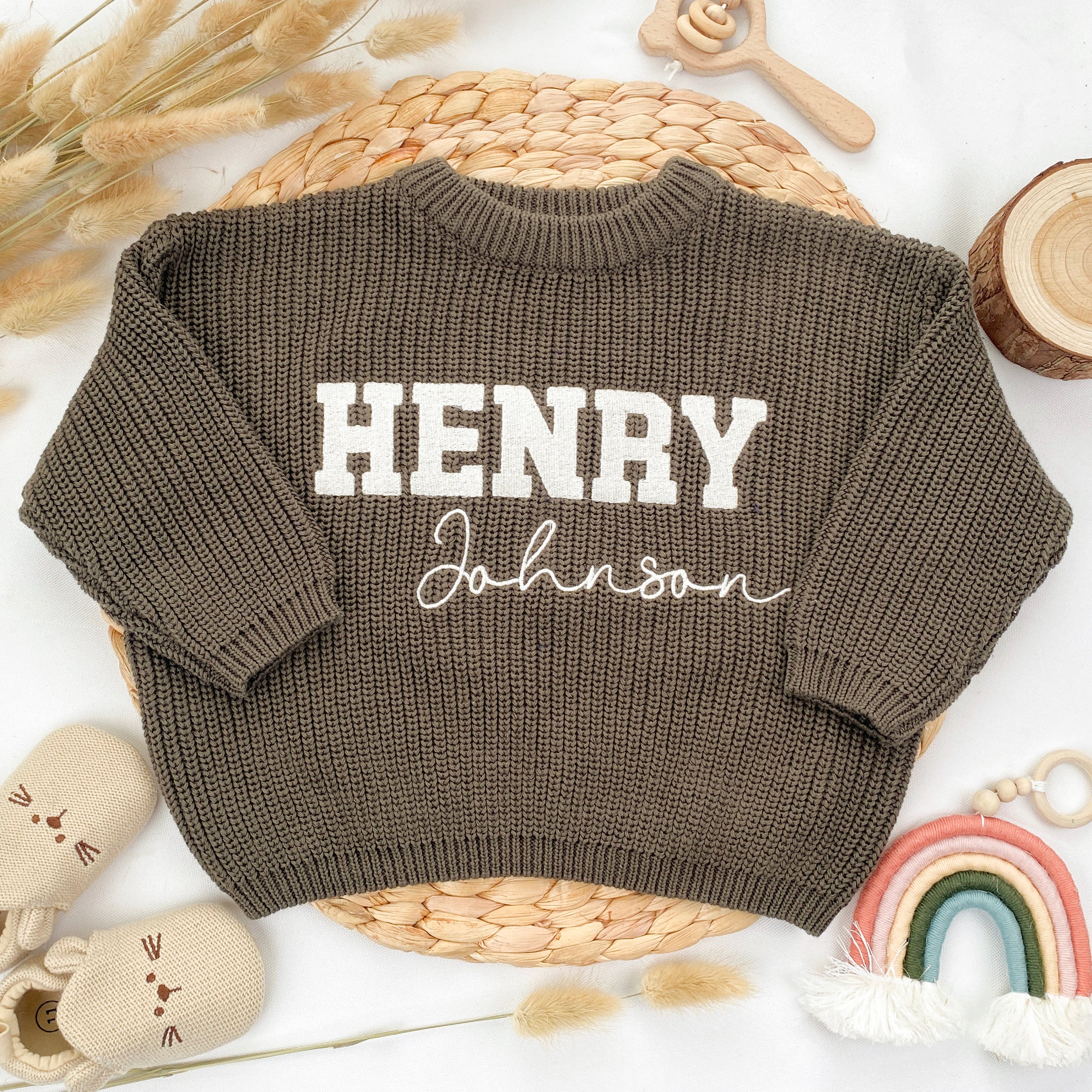 Embroidered Custom Baby Sweater – Baby Handmade Gift