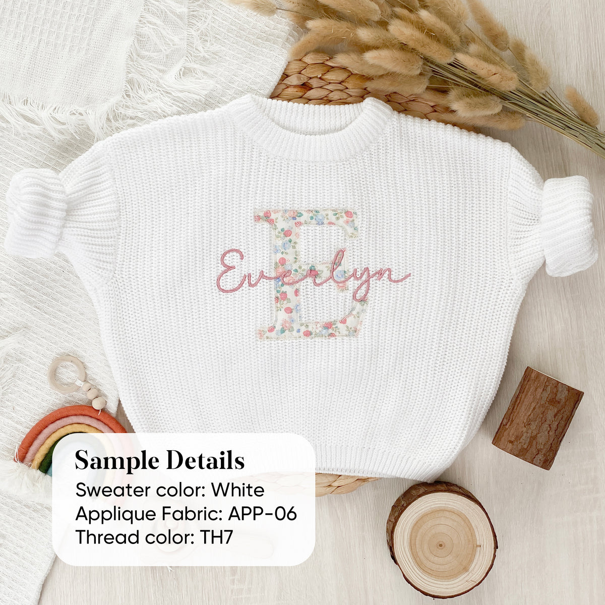Personalized baby sweaters, applique monogram embroidered baby keepsakes with name