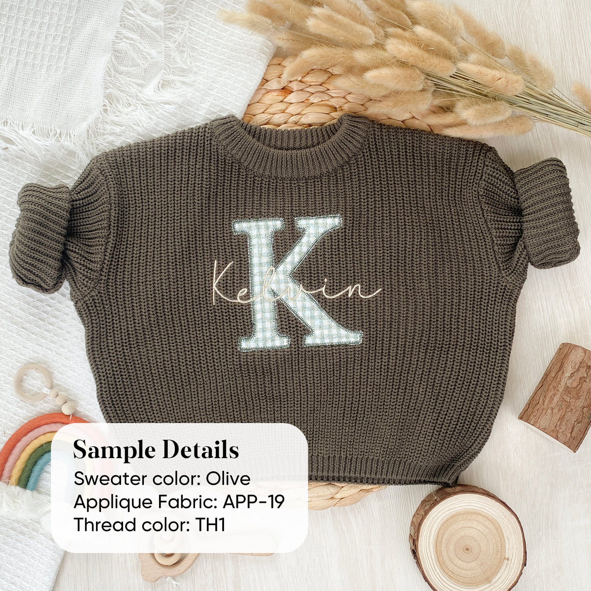 Personalized baby sweaters, applique monogram embroidered baby gift