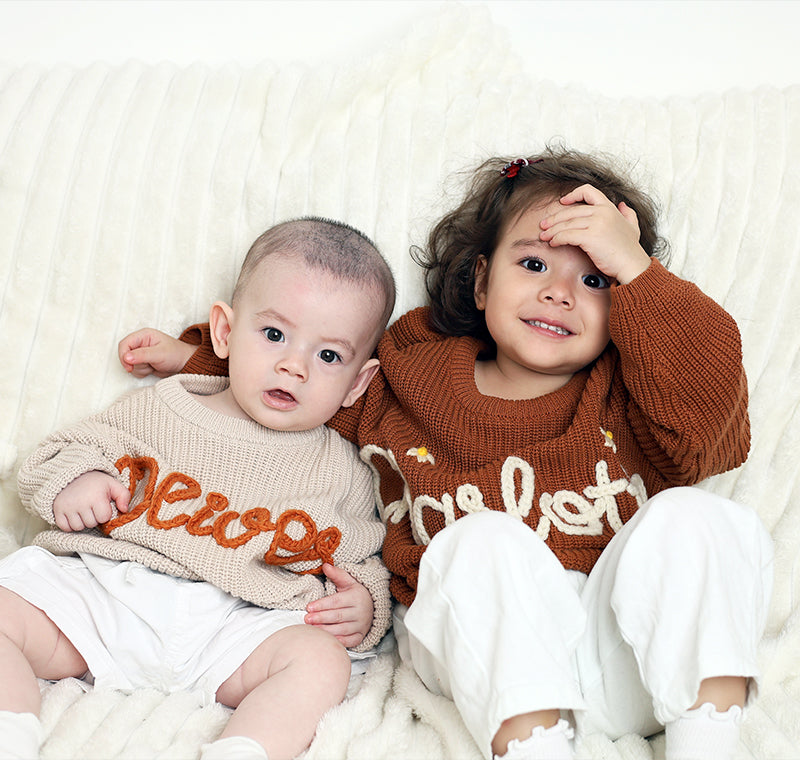 Baby Girl Gifts - Embroidered Sweater with Custom Name, First Birthday Gift