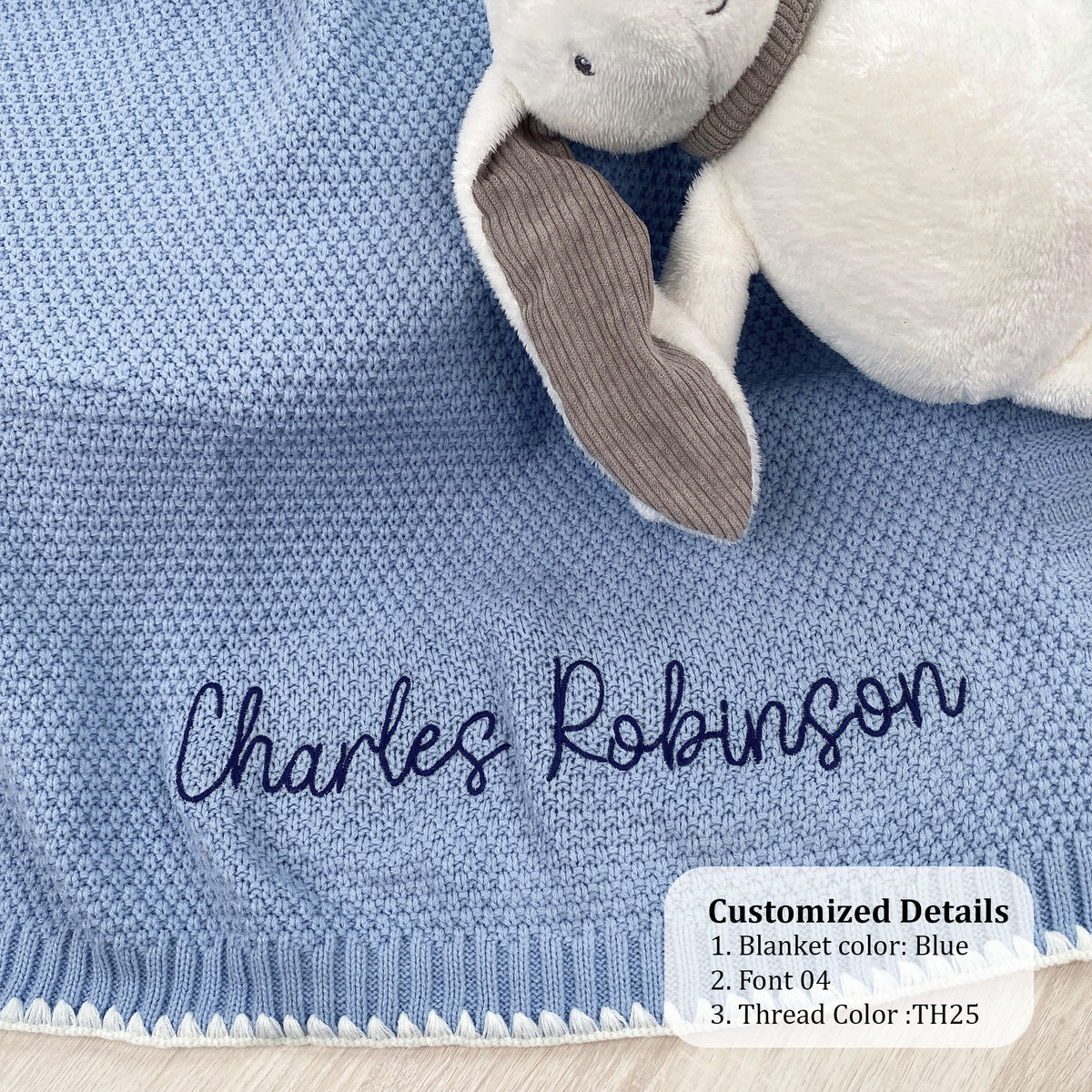 Custom name blanket for baby gifts cotton knitted baby gifts
