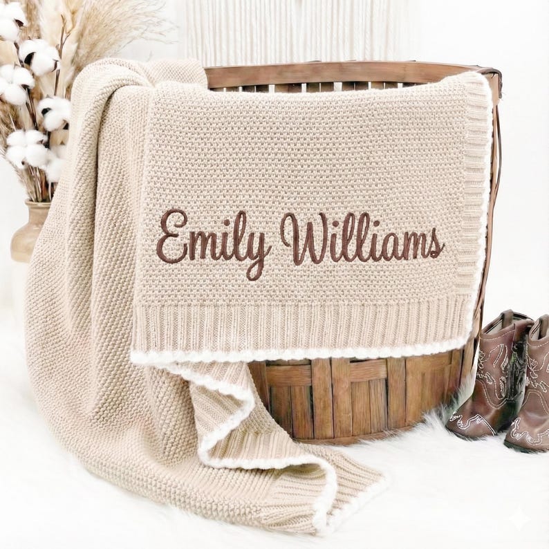Custom name blanket baby girl gifts with soft cozy feel