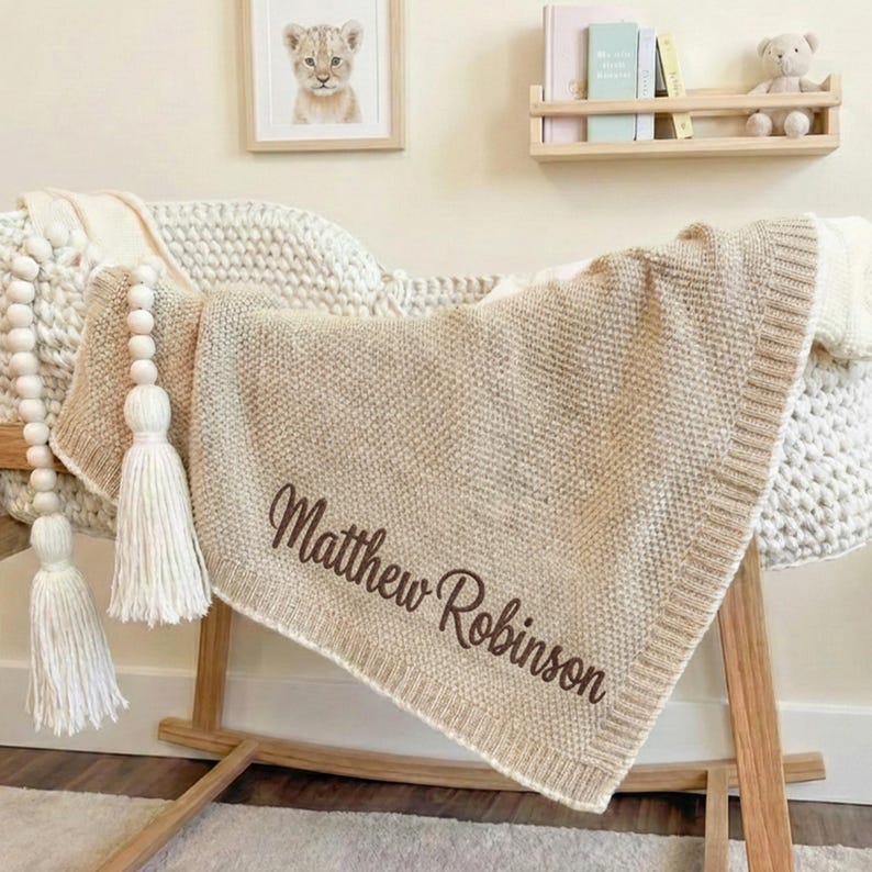 Custom embroidered name baby blanket newborn gifts
